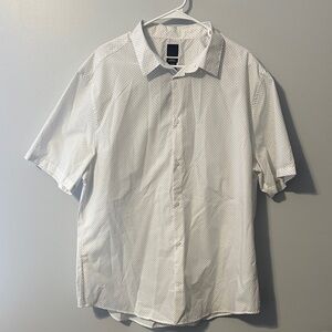 H&M White Patterned Short Sleeve Shirt
